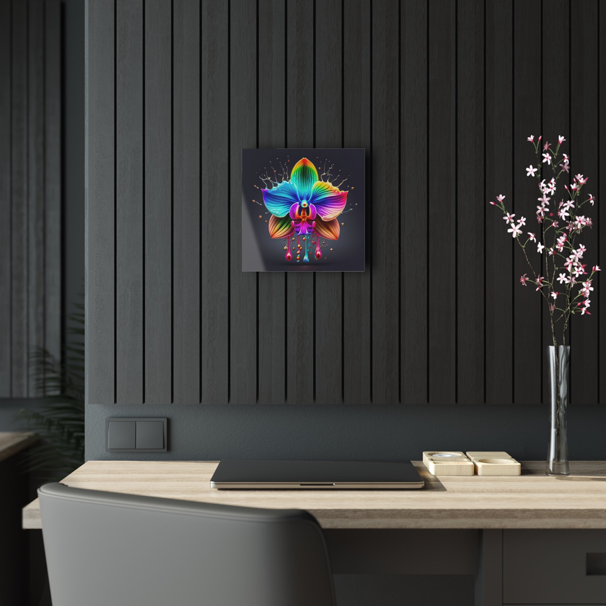Rainbow Orchid Dripz B Acrylic Print