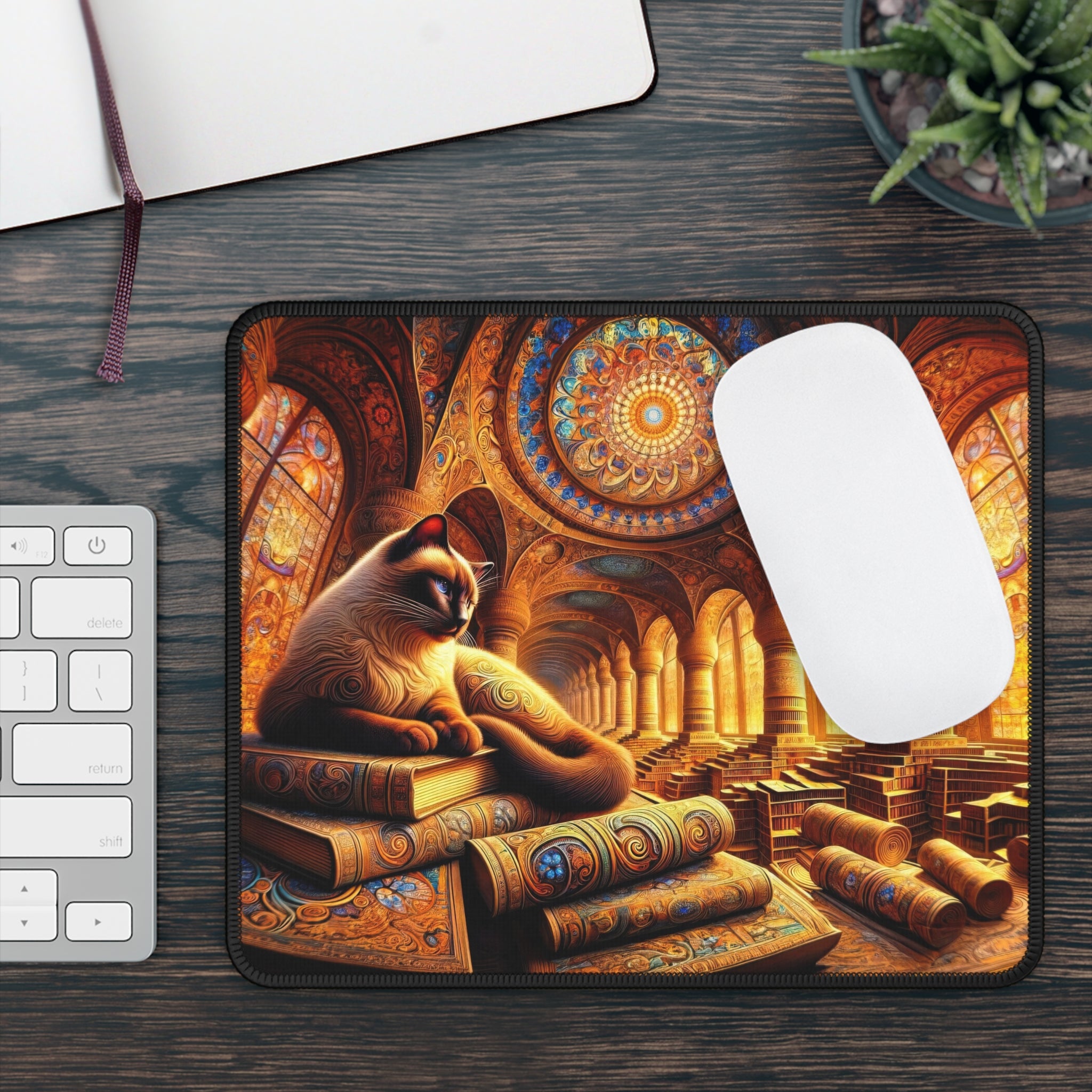 The Cat with the Sapphire Eyes Gaming Mouse Pad