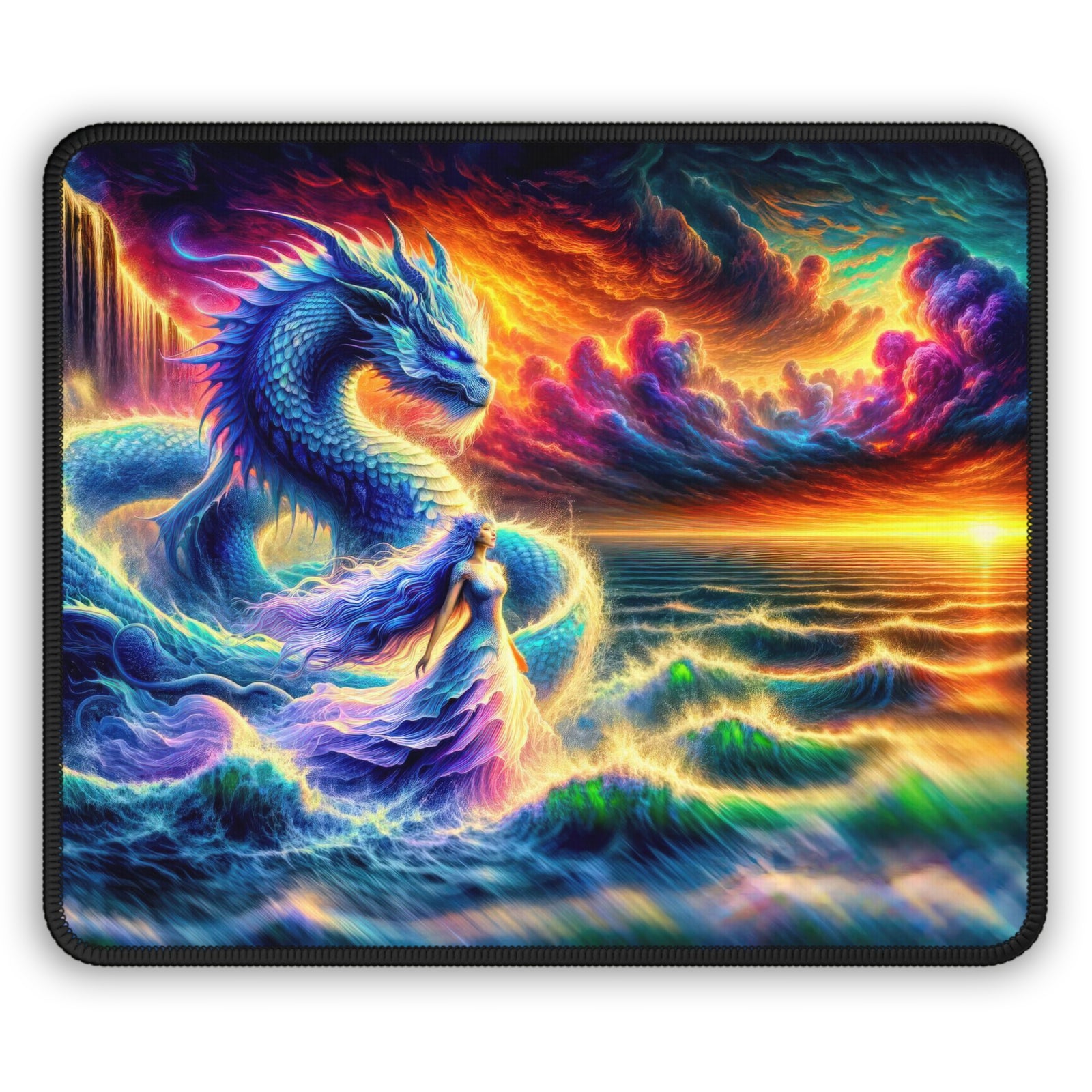 Whispers of the Celestial Tide Gaming Mouse Pad