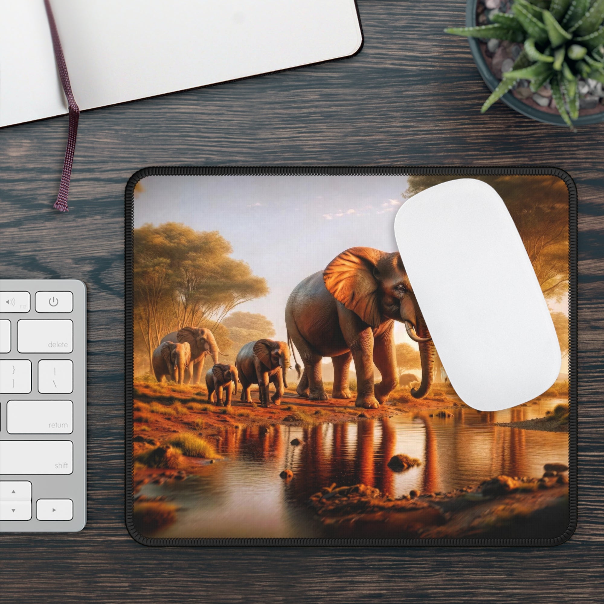 Gentle Giants at Dawn's Embrace Gaming Mouse Pad