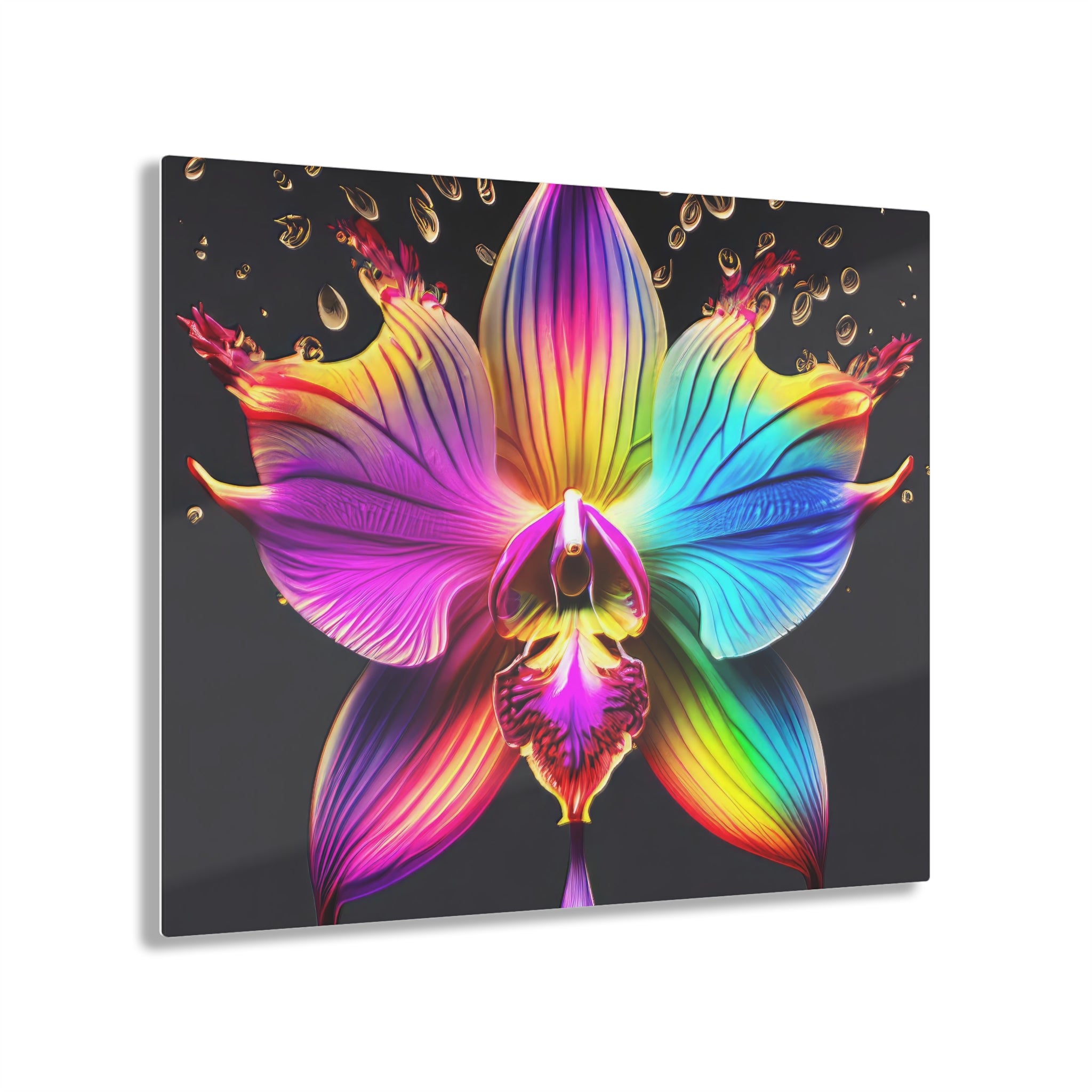 Rainbow Orchid Dripz A Acrylic Print