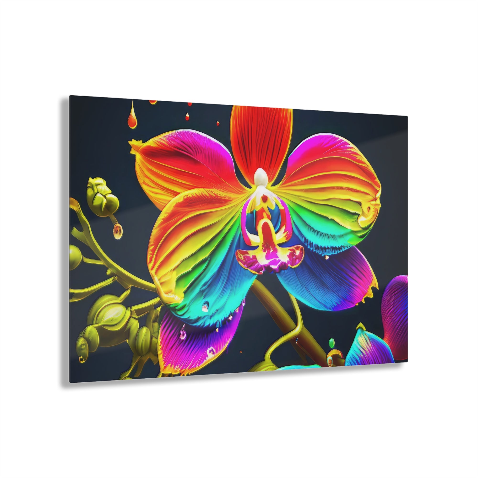 Rainbow Orchid Dripz G Acrylic Print