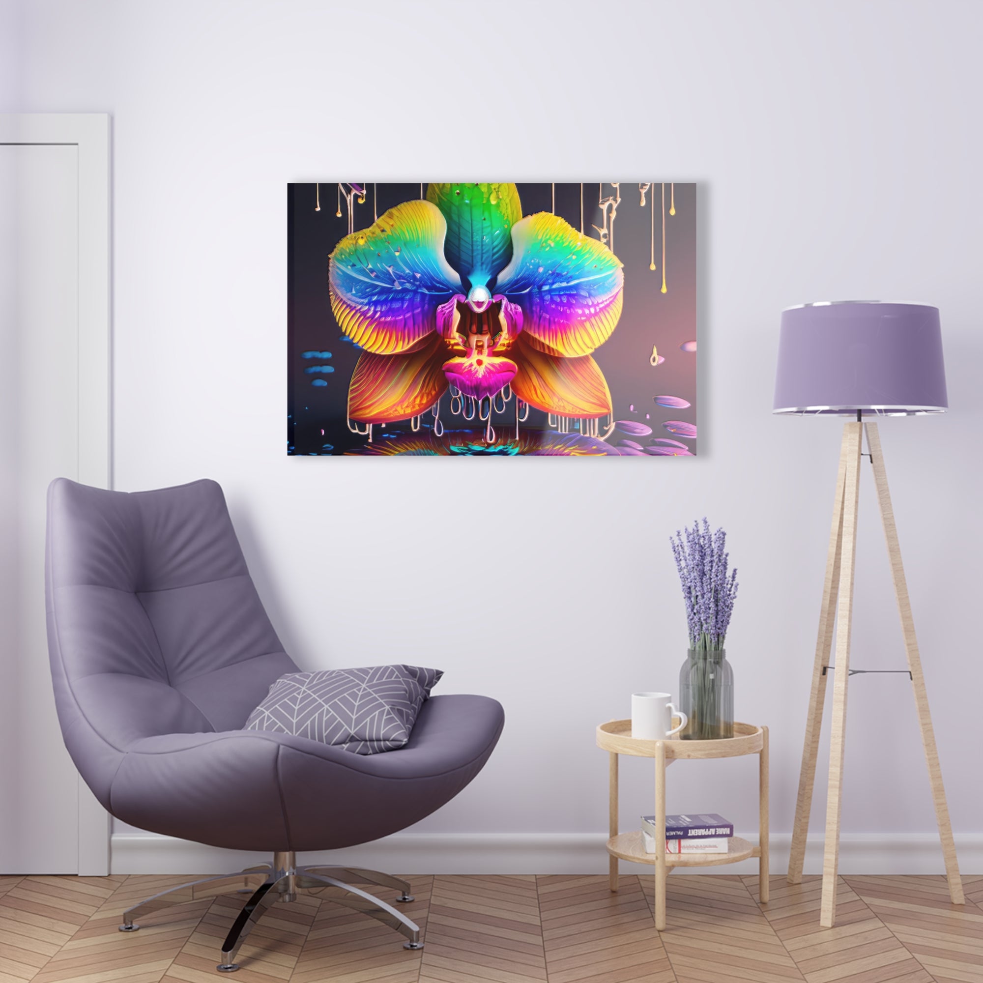 Rainbow Orchid Dripz D Acrylic Print