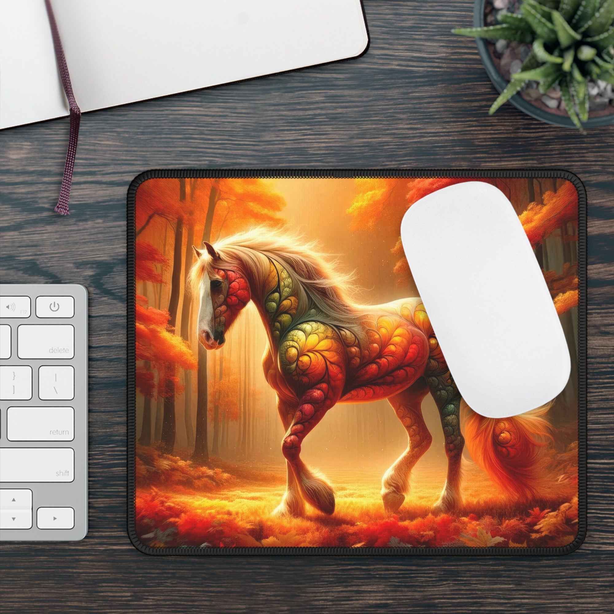 Autumn's Enchanted Steed Gaming Mouse Pad