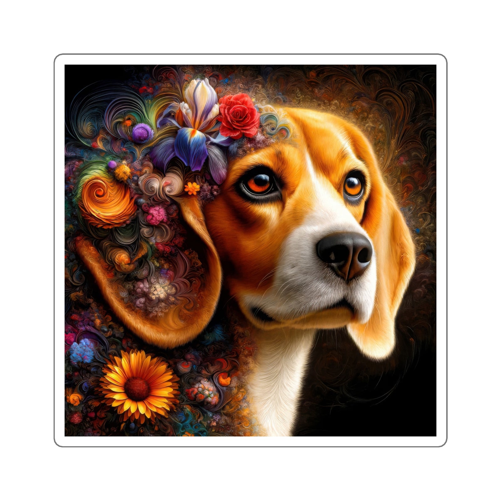 The Beagle's Bouquet Stickers