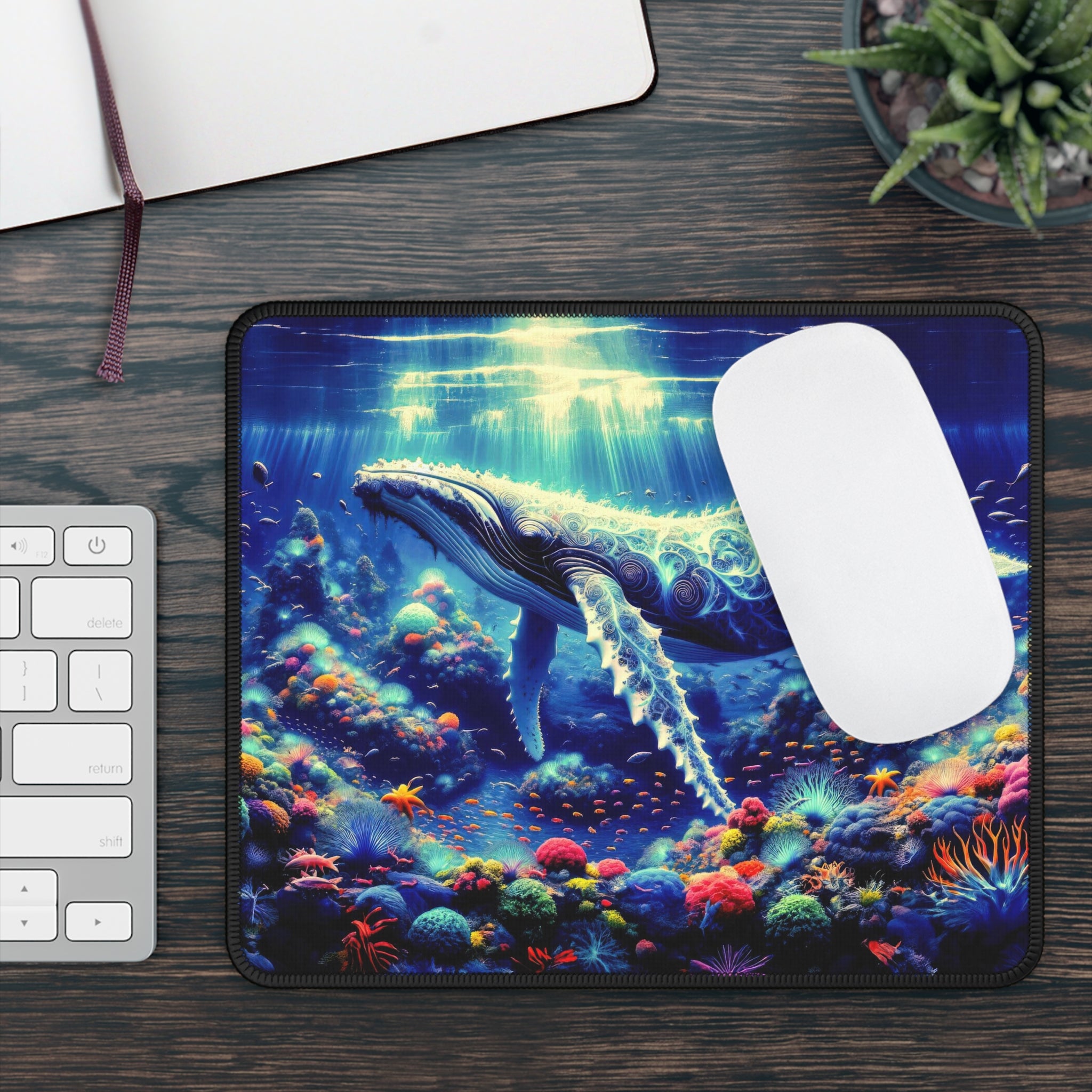 Voyage of the Sapphire Whale Gaming Mouse Pad