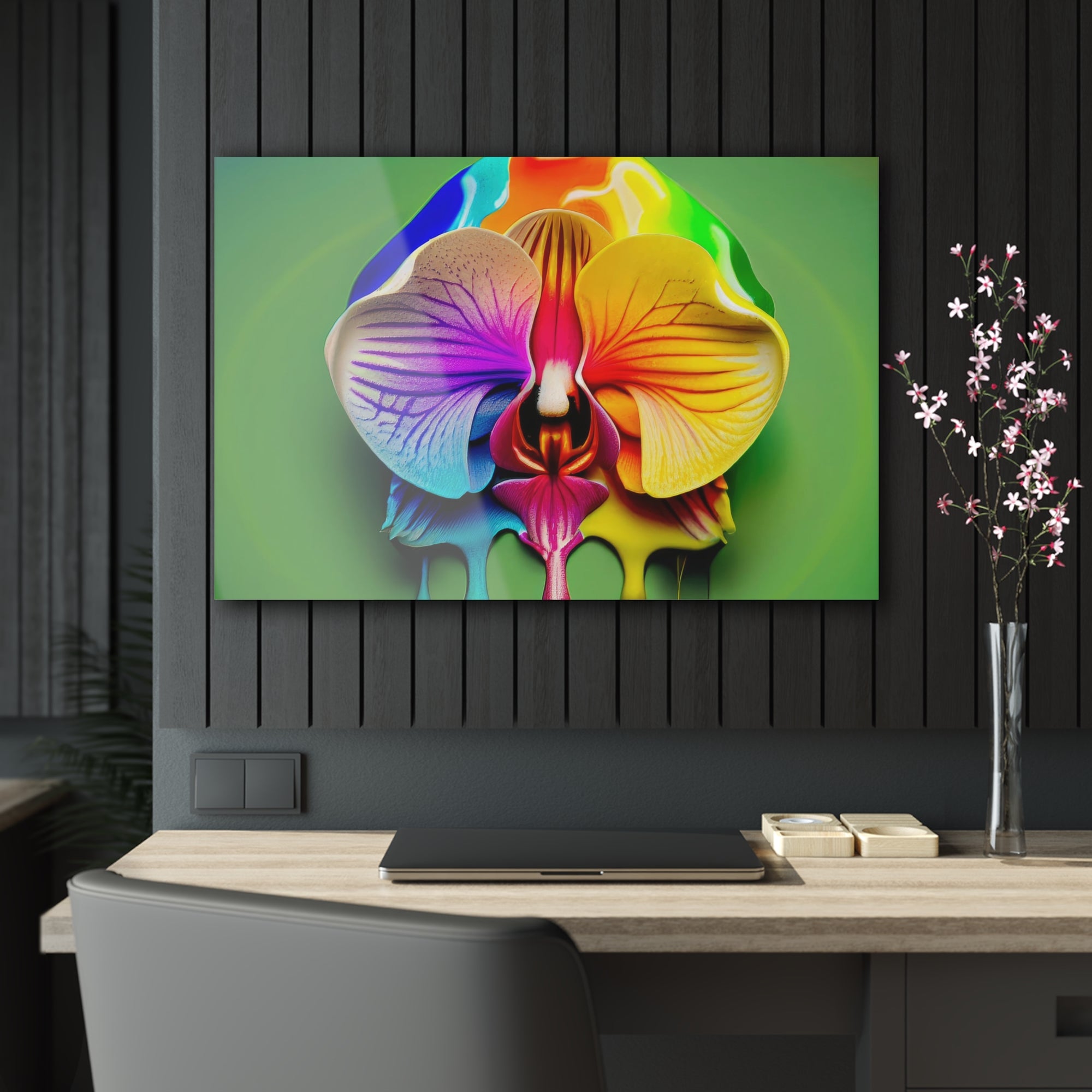 Rainbow Orchid Drool Acrylic Print