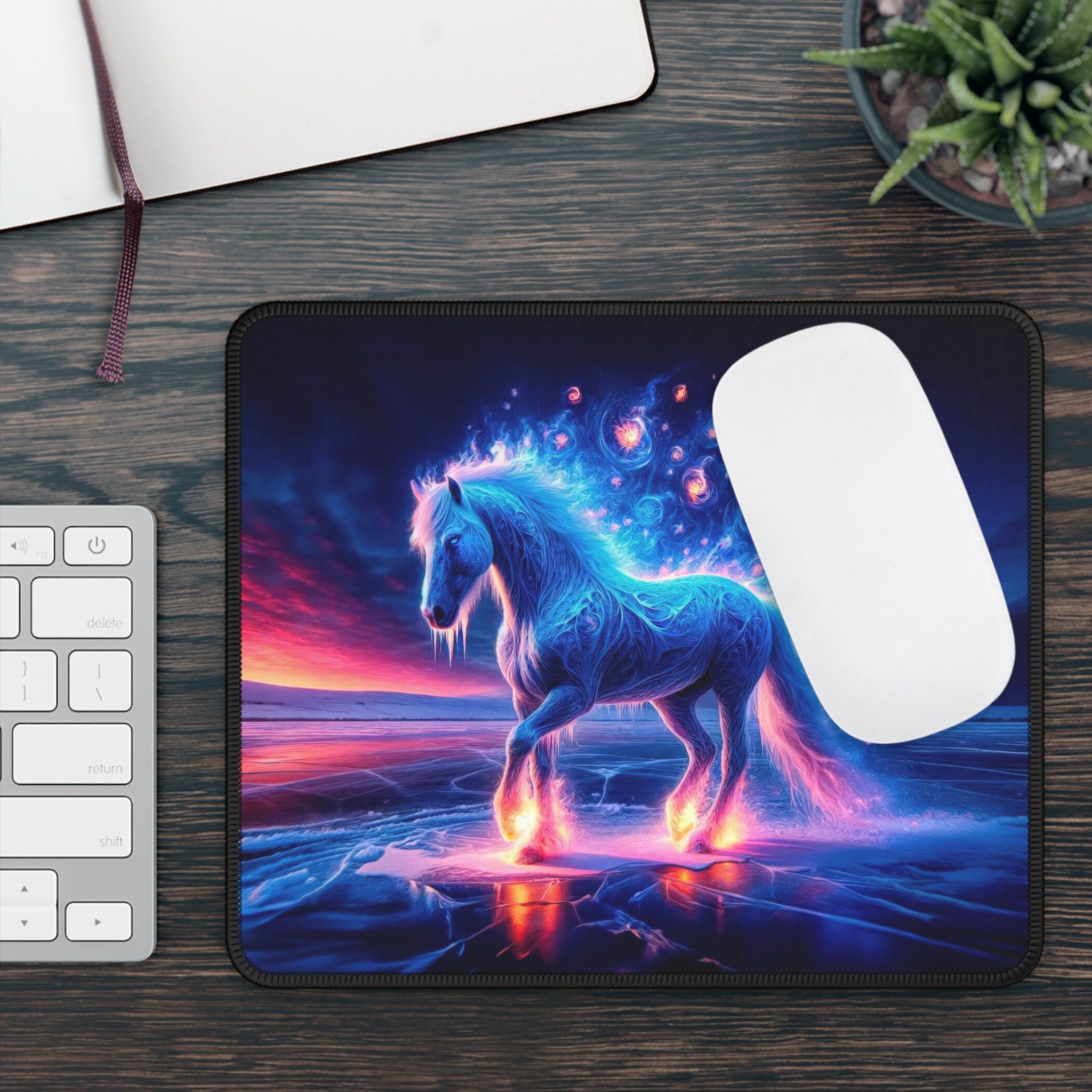 The Icicle-Maned Myth Gaming Mouse Pad