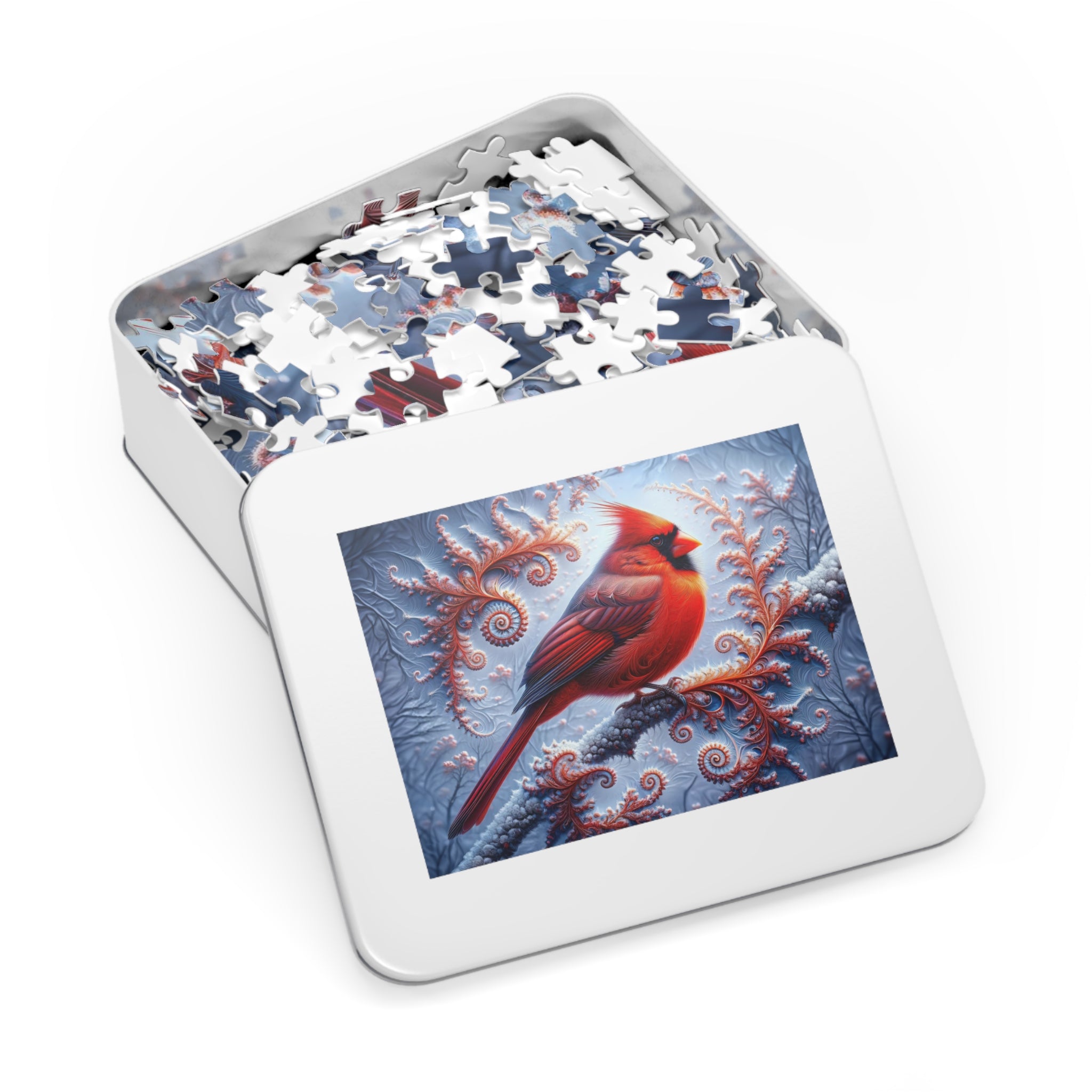 The Cardinal's Fractal Winter Jigsaw Puzzle