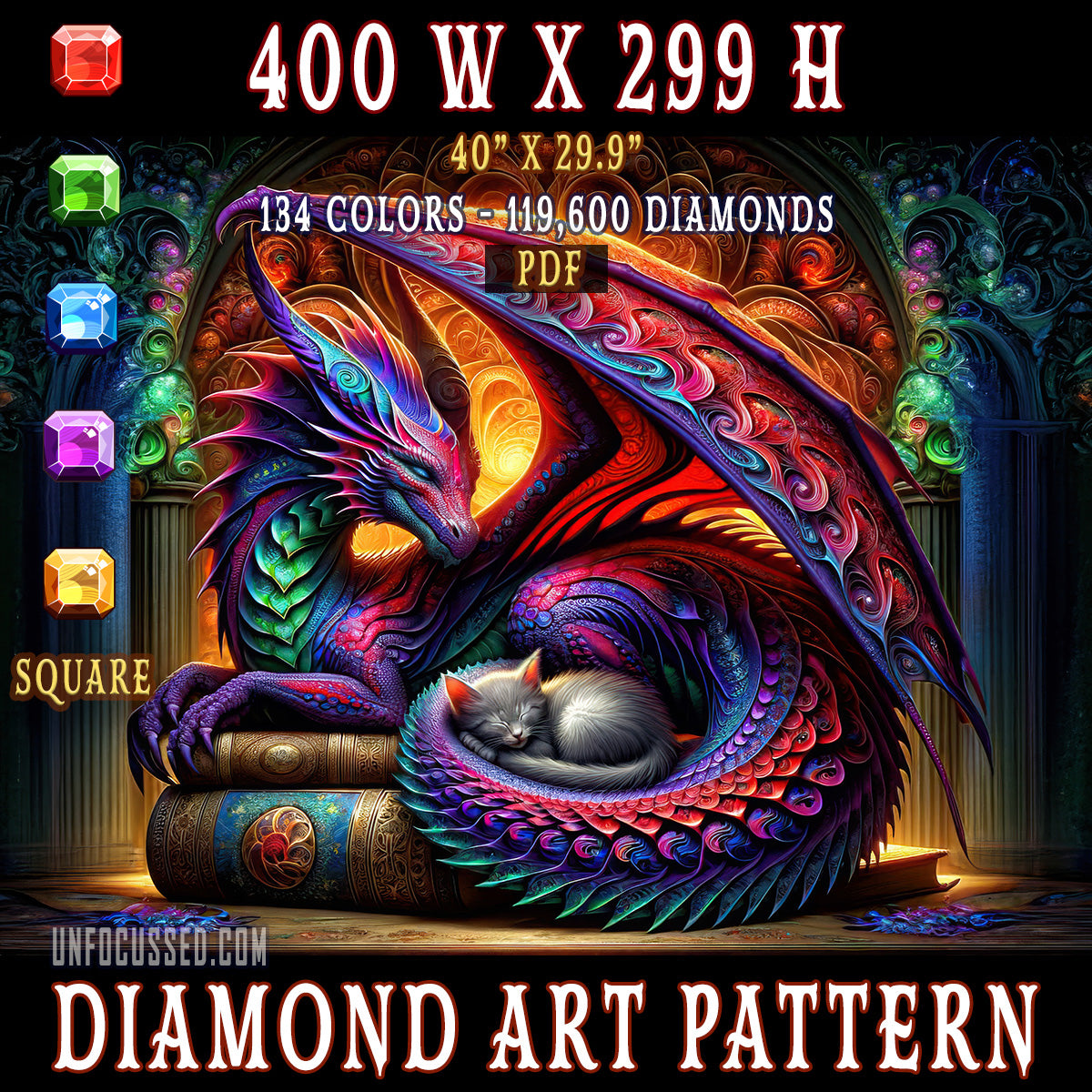 A Tale of Fire and Whiskers Diamond Art Pattern