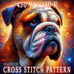 An Olde English Bulldogge's Portrait Cross Stitch Pattern