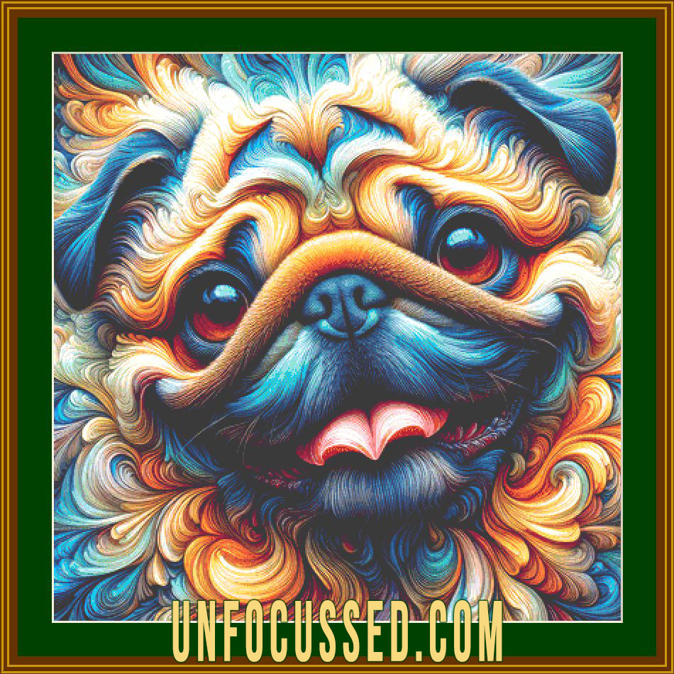 A Pug's Portrait Cross Stitch Pattern