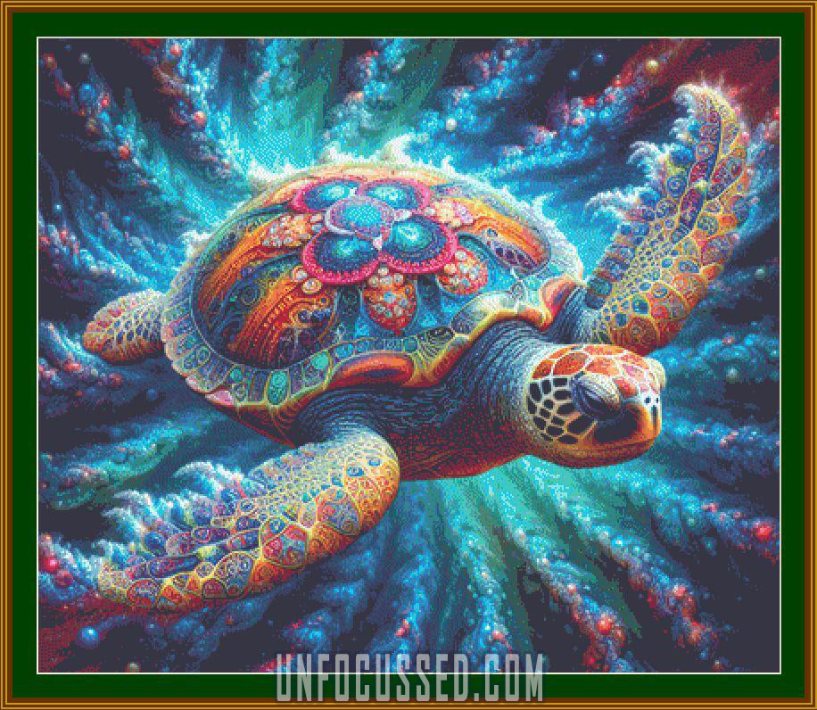 Voyage of the Cosmic Turtle Cross Stitch Pattern