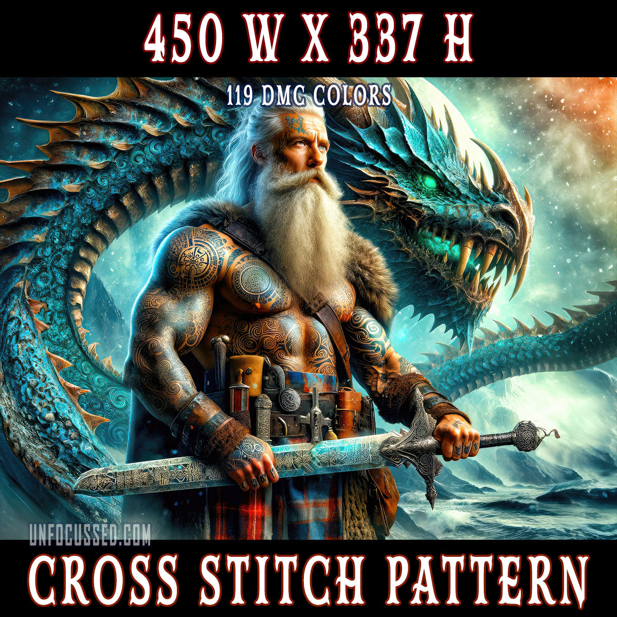 Drakeheart - The Last Sea Warlord Cross Stitch Pattern