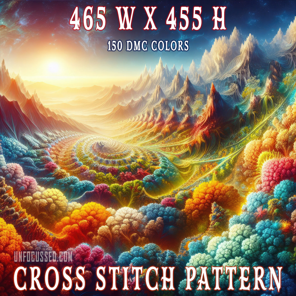 Fractal Dreamland Cross Stitch Pattern