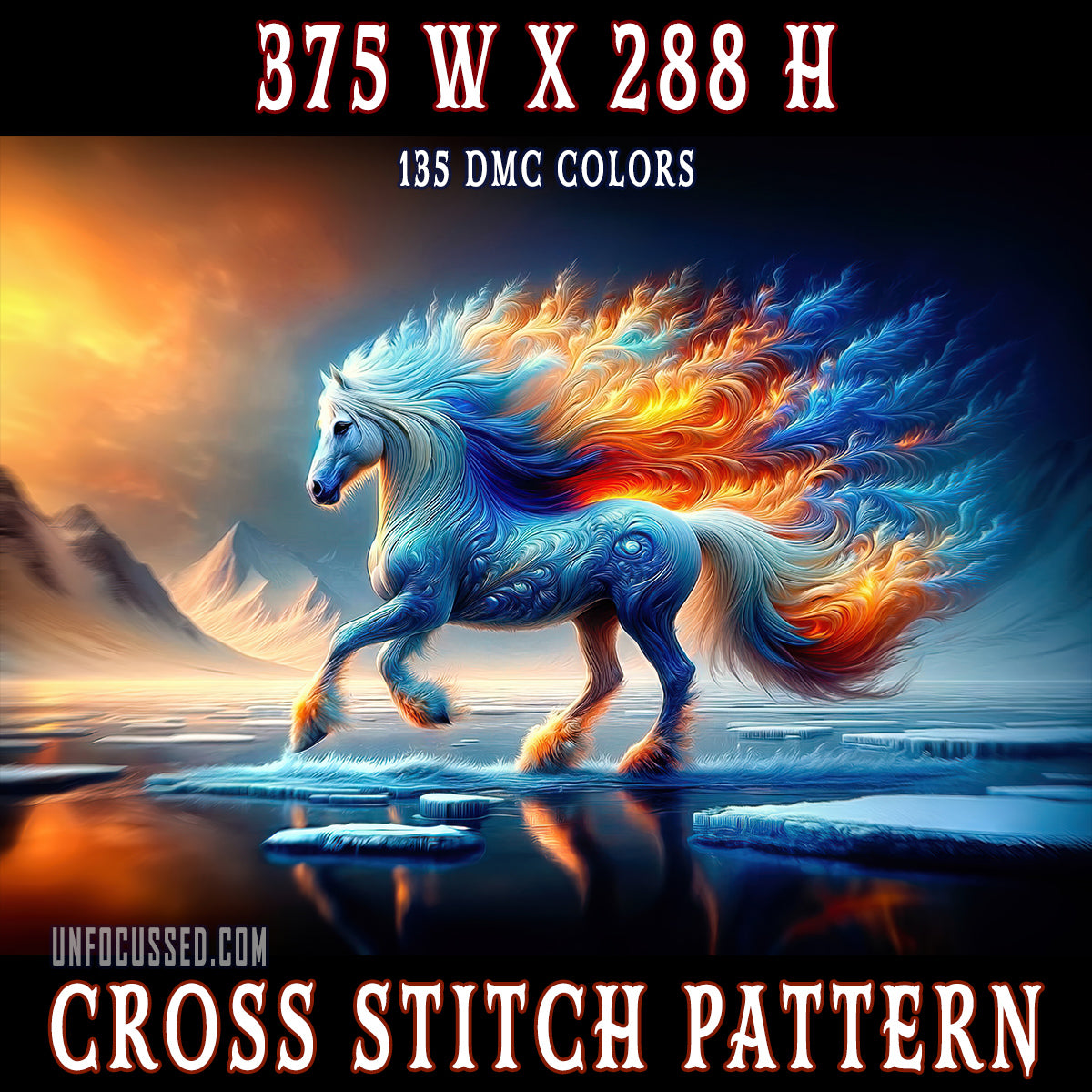 Frostfire Elegance Cross Stitch Pattern