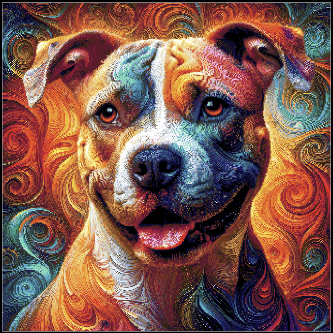 Kaleidoscopic Canine Diamond Art Pattern