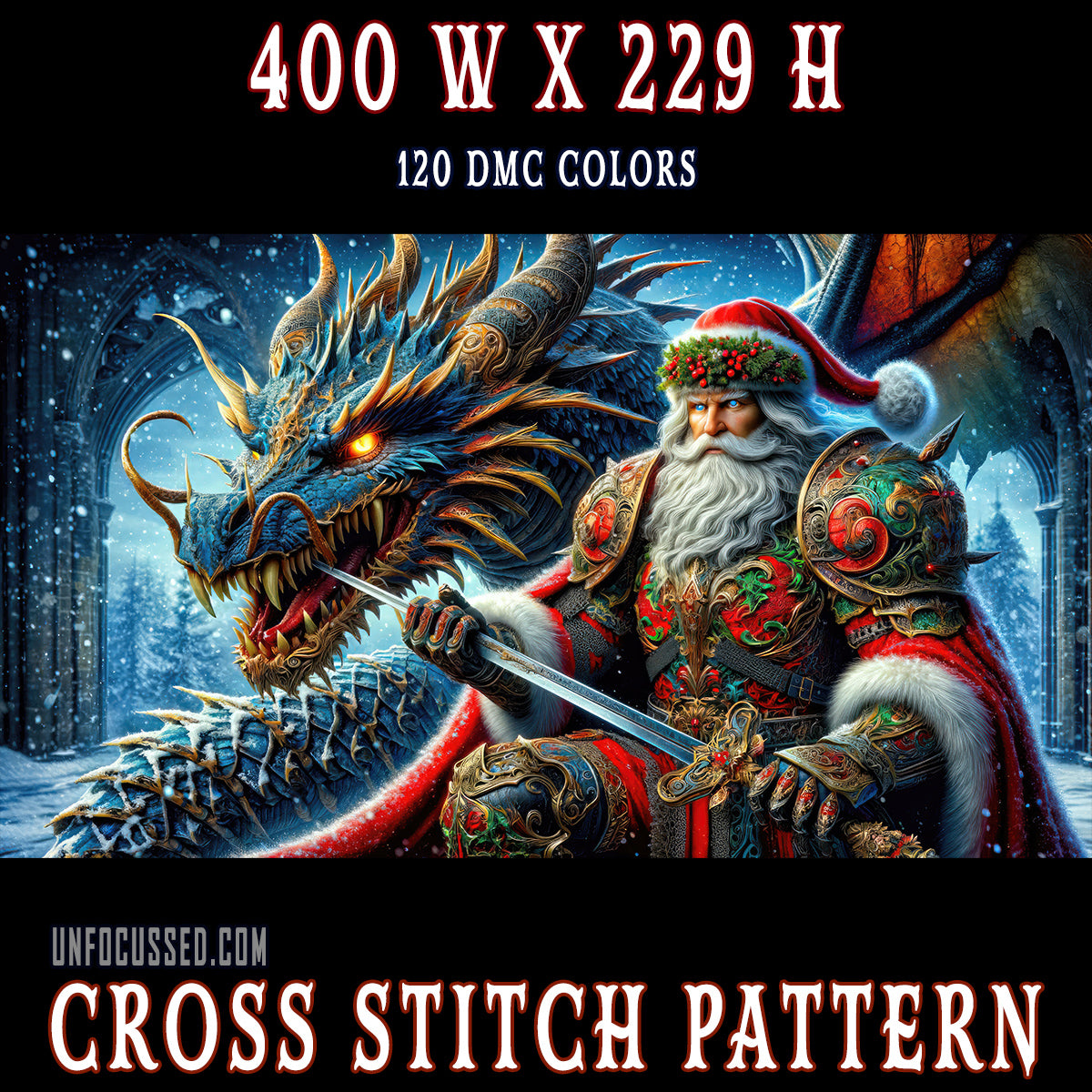 Santa's Epic Stand Cross Stitch Pattern