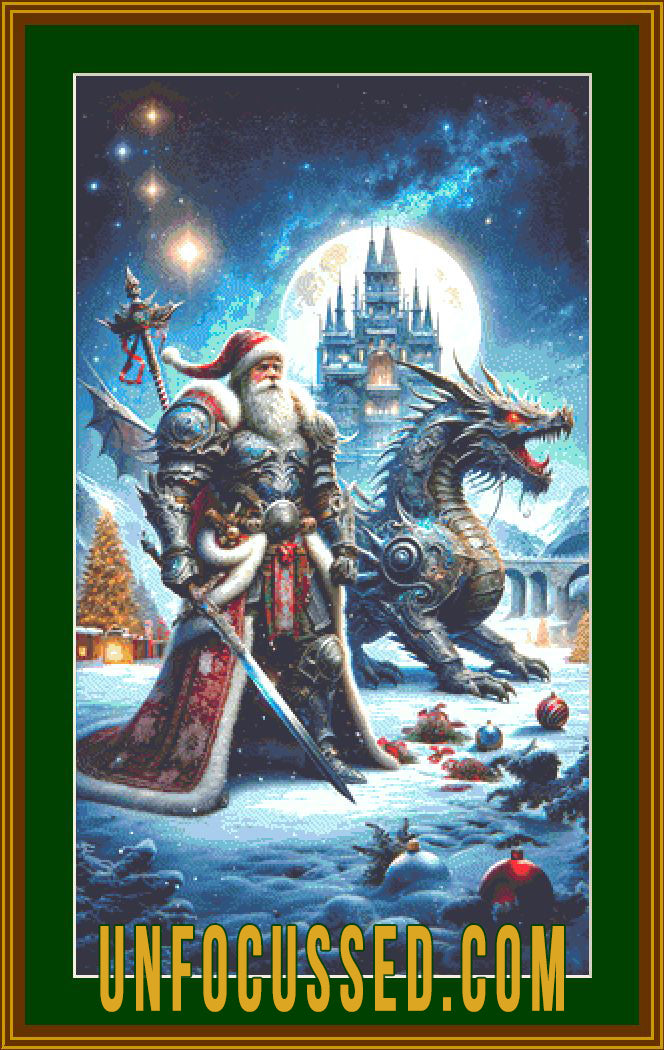 Santa's Mythical Eve Cross Stitch Pattern