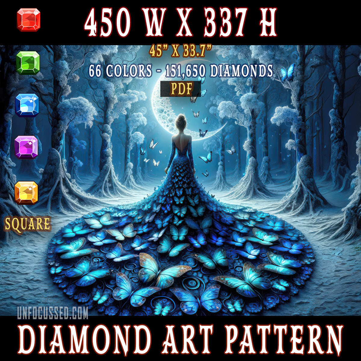 Sylvan Symphony in Blue Diamond Art Pattern