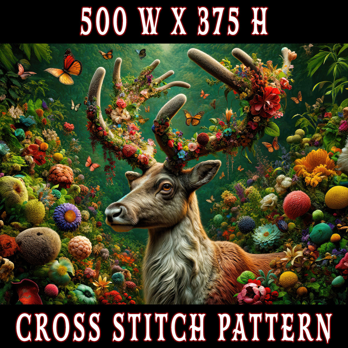 The Enchanted Guardian of the Verdant Realm Cross Stitch Pattern