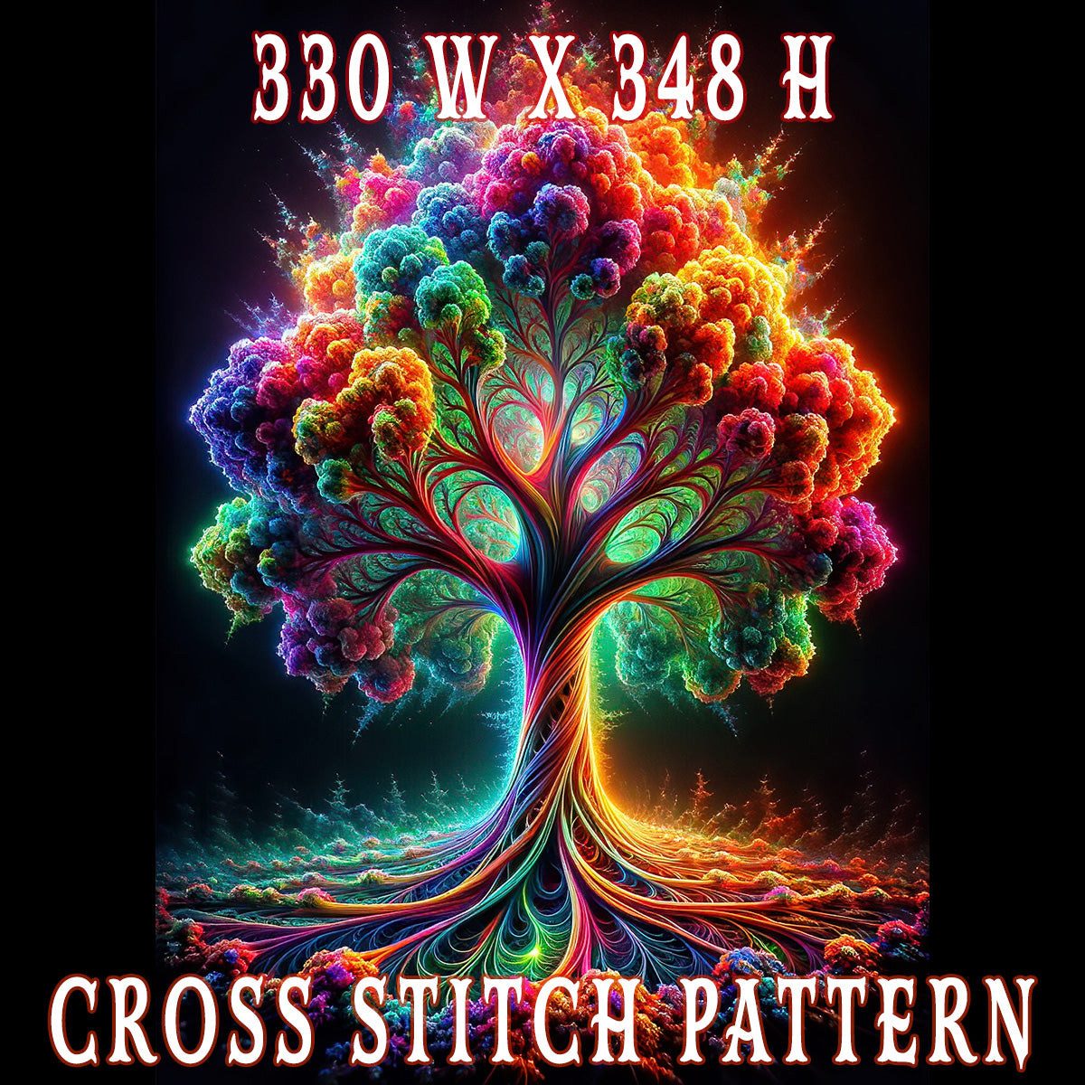The Neon Grove Cross Stitch Pattern