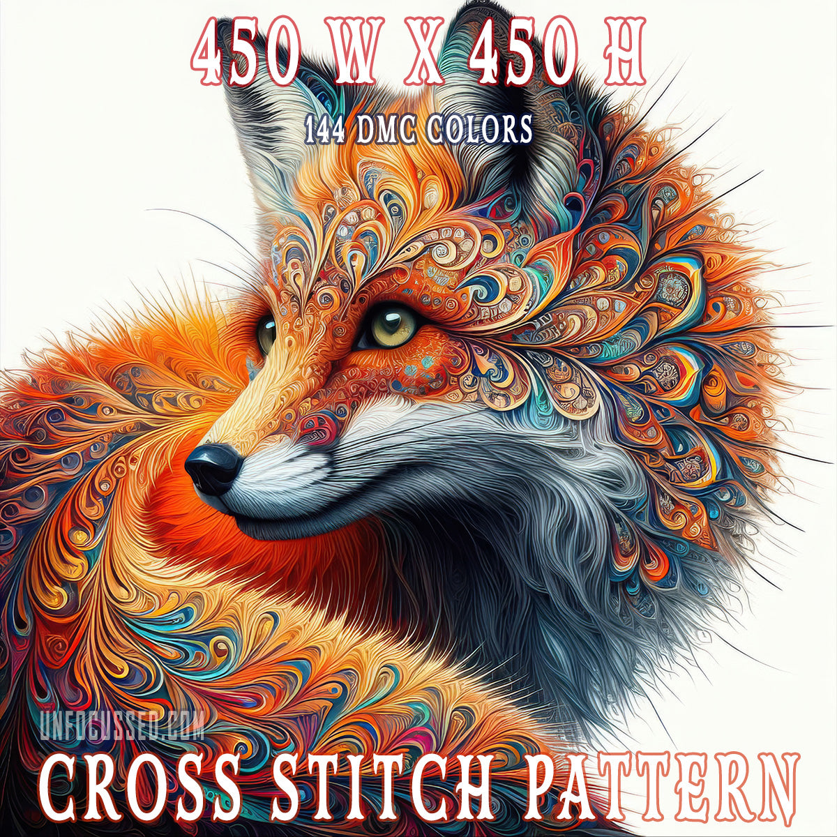 Whispers of the Mystic Fox Cross Stitch Pattern