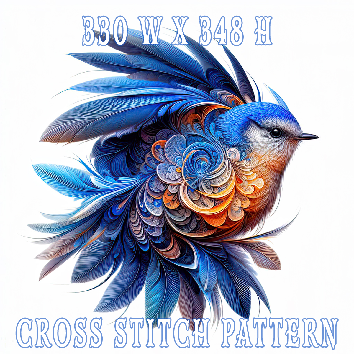 Whorls of Bluebird Wonder Cross Stitch Pattern