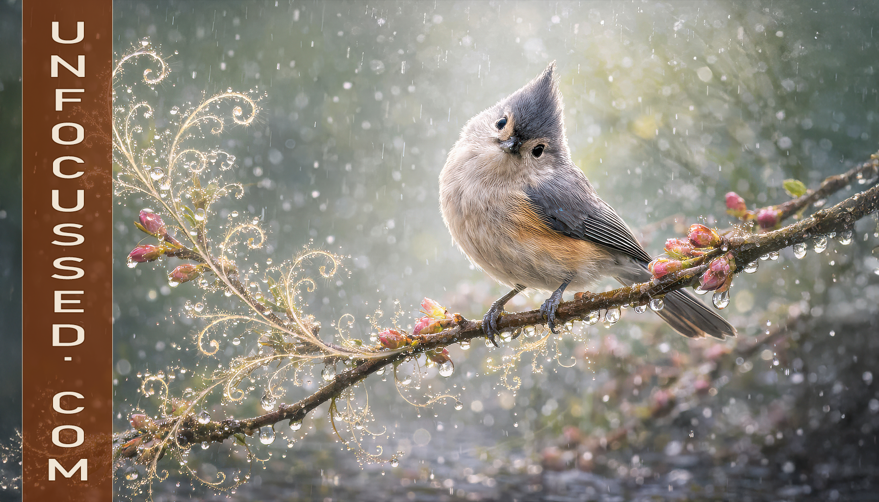 A Tufted Titmouse Pauses the Storm