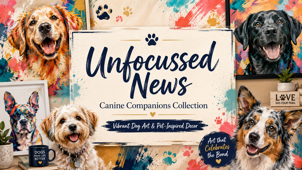Vibrant dog art & decor collection