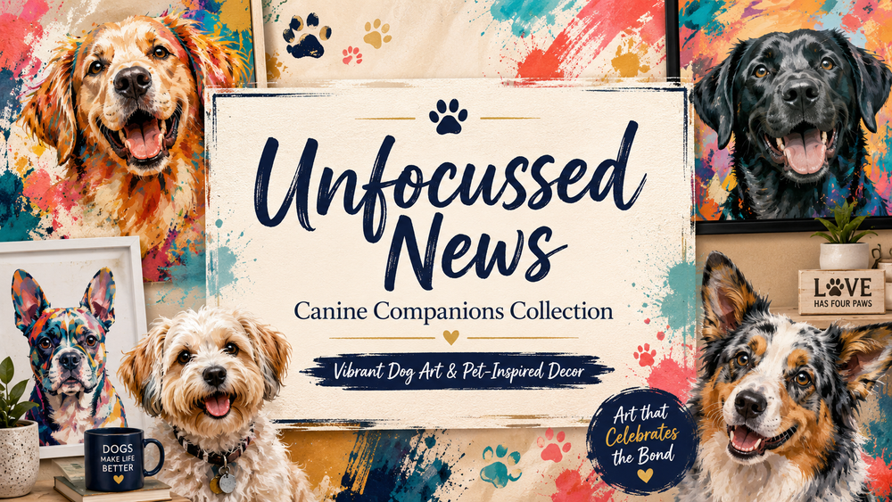 Vibrant dog art & decor collection