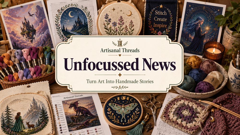 Artisanal workspace with crafting supplies