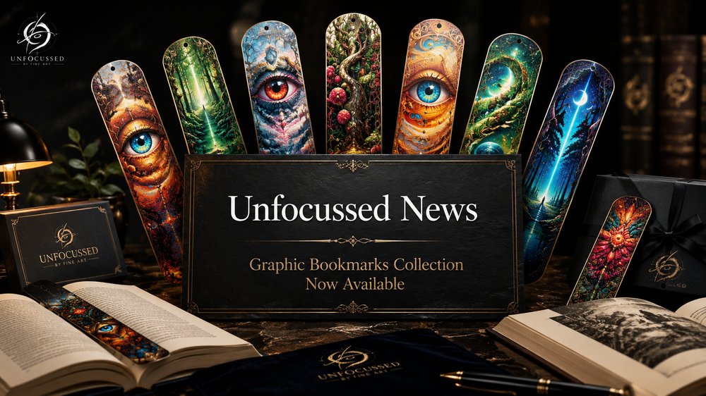 Unfocussed Graphic Bookmarks Collection Display
