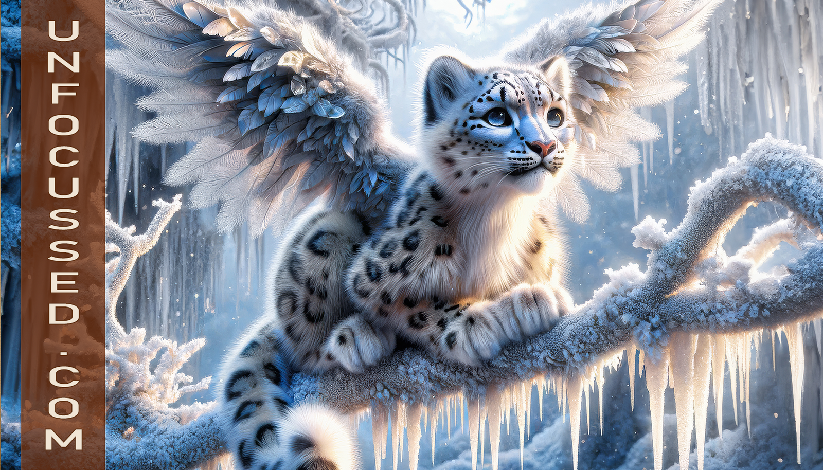 Icicle Realms: The Winged Protector’s Gaze