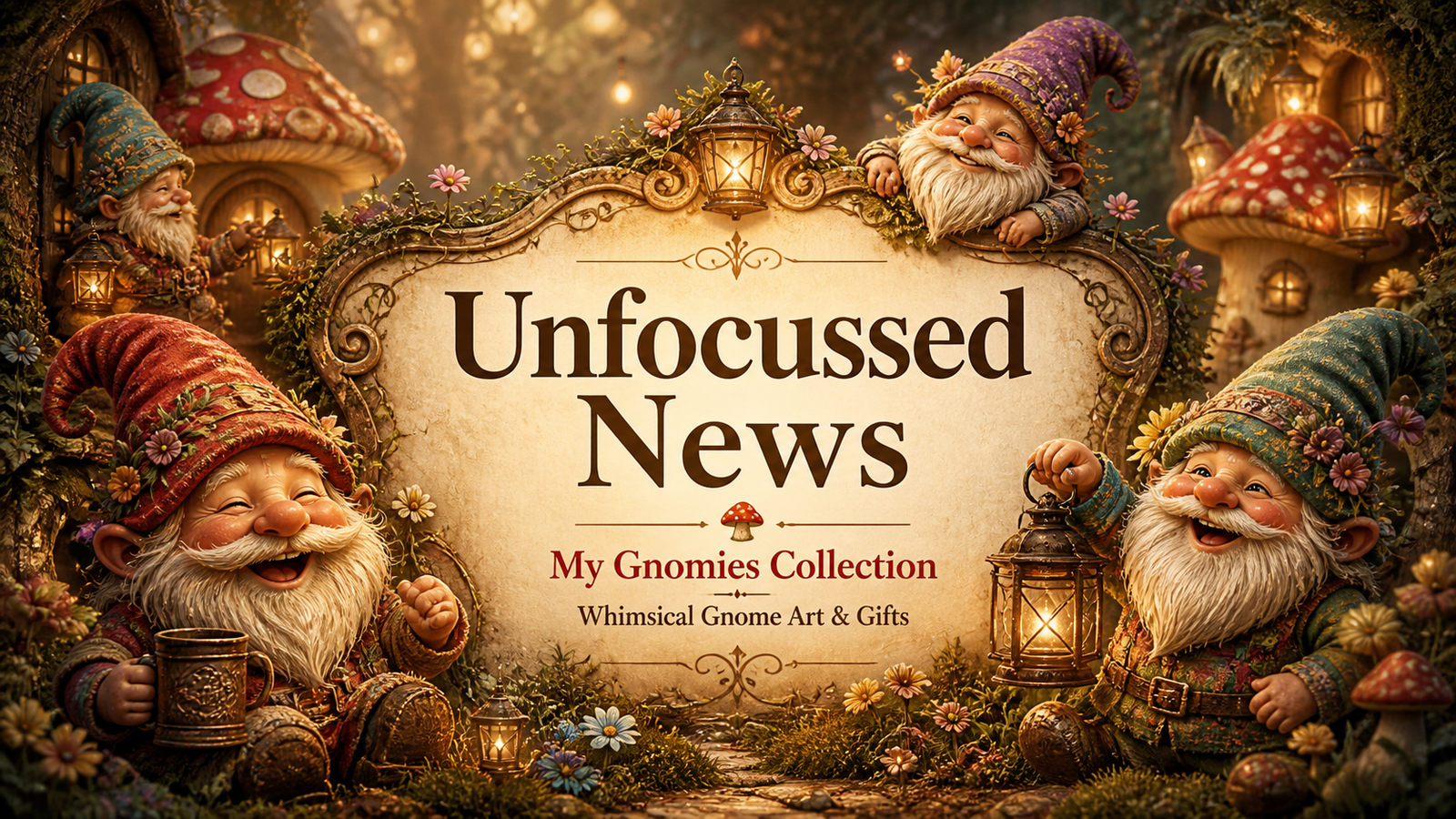 Whimsical gnome village and treasures