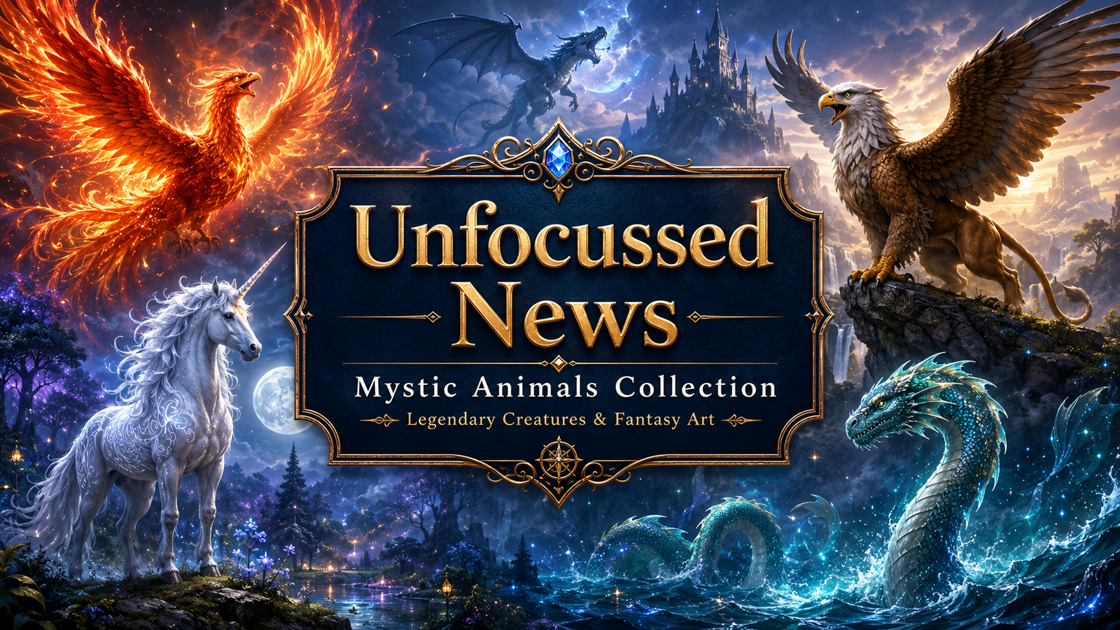 Mystic creatures and celestial landscapes