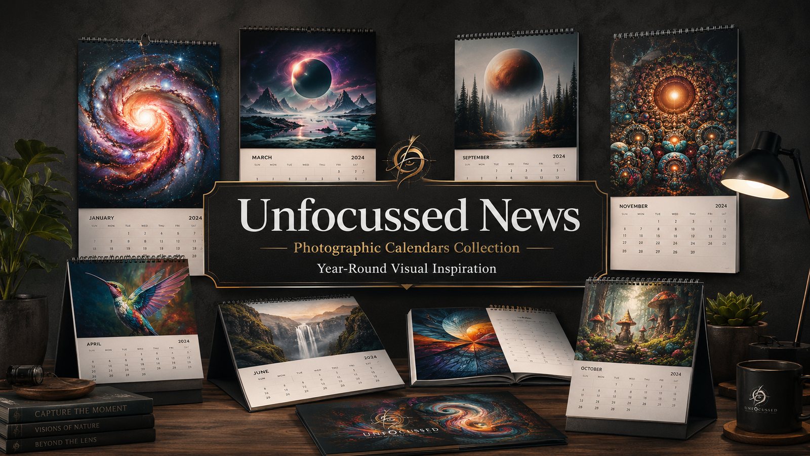Premium photographic calendar collection display