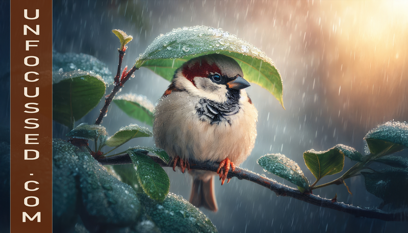 Sparrow's Rainy Refuge