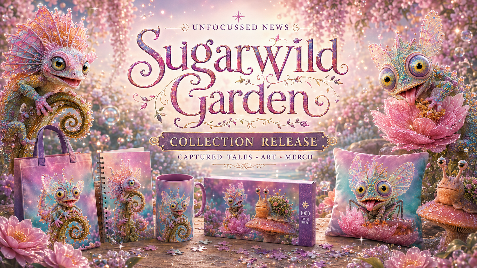 Merch from the Sugarwild Garden Collection Release