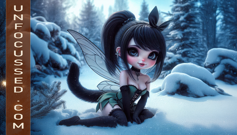 The Black Cat Fairy of Winter