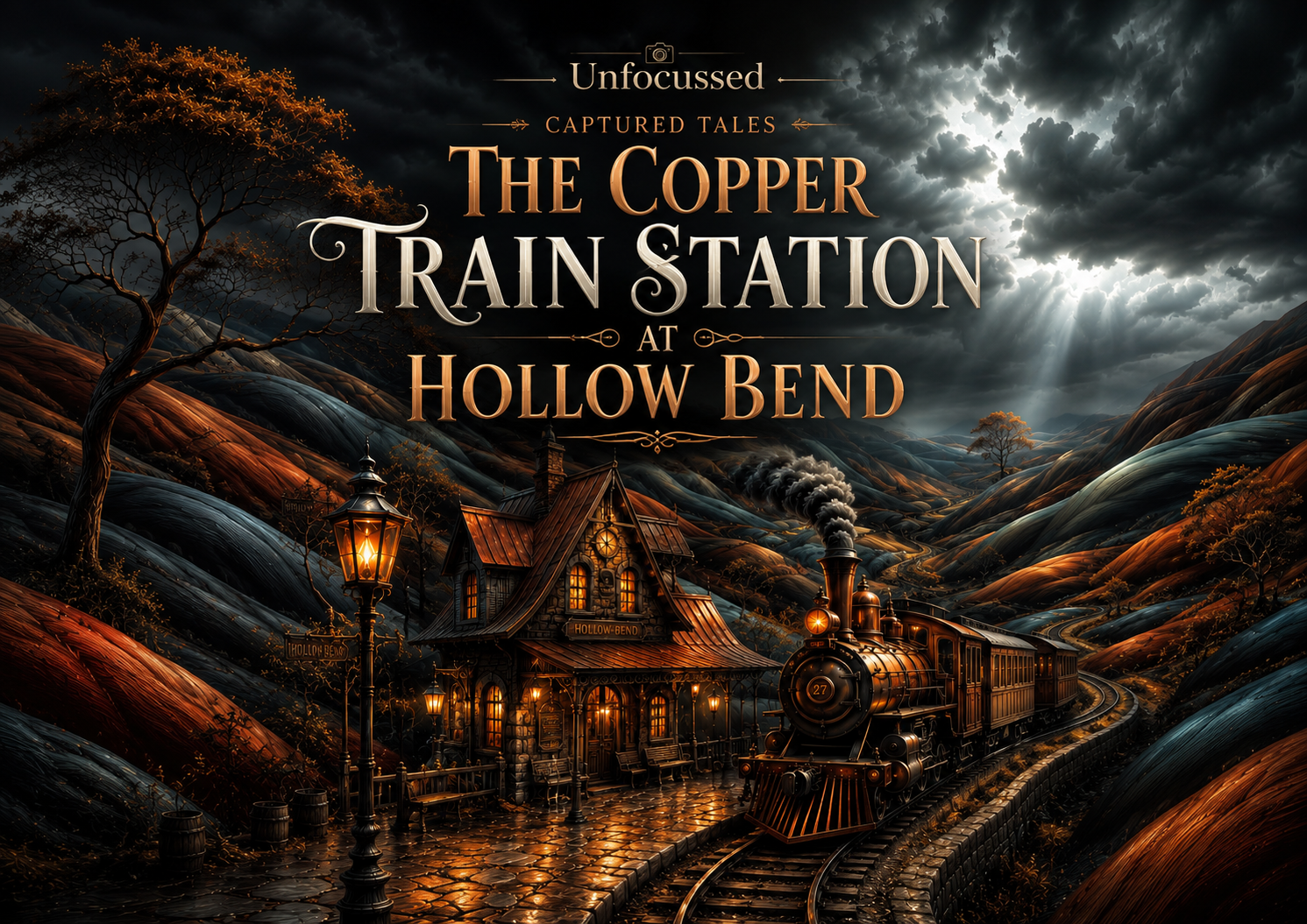 The Copper Train Station at Hollow Bend Captured Tale