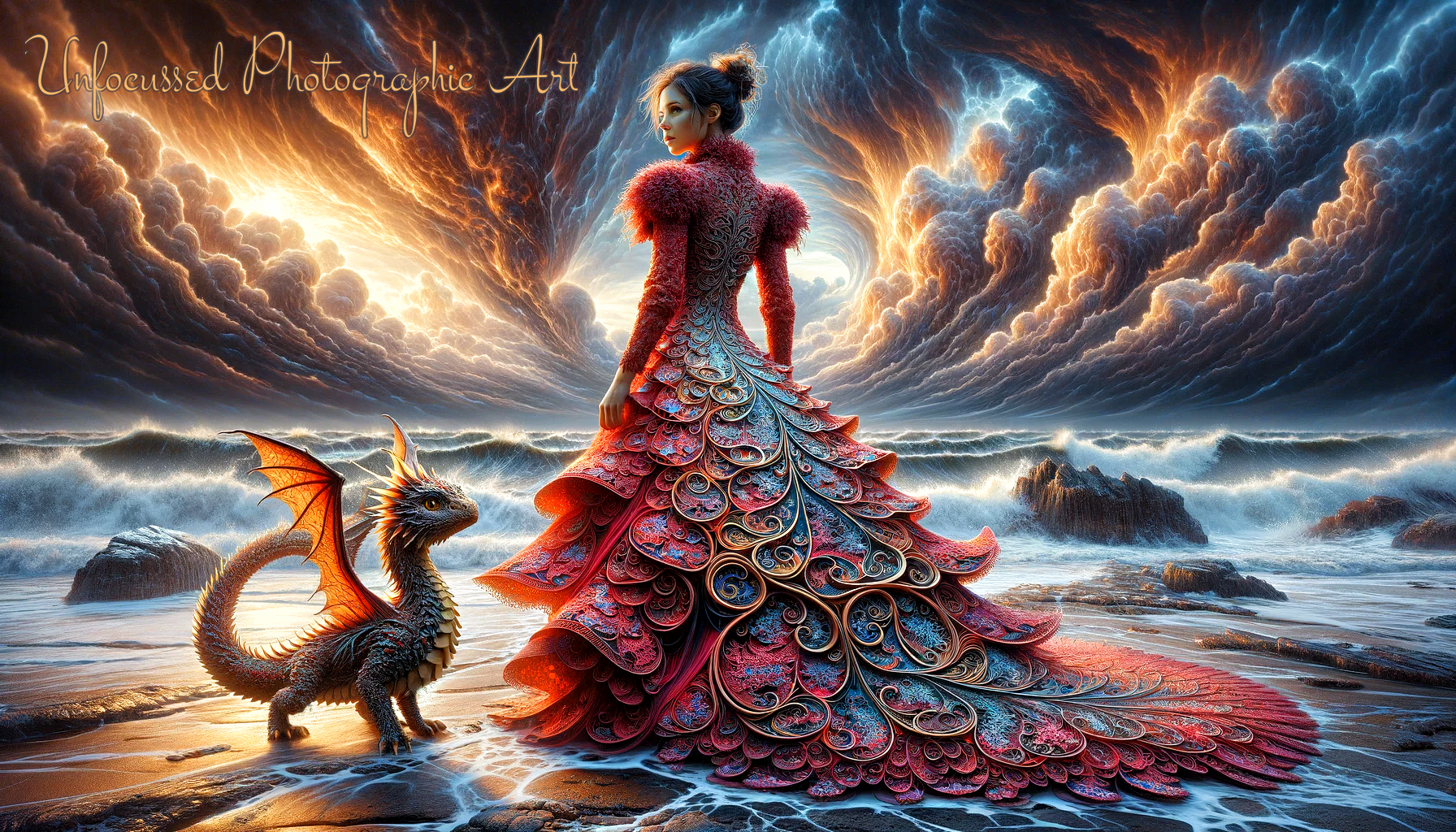 The Crimson Enchantress and Her Serpentine Guardian