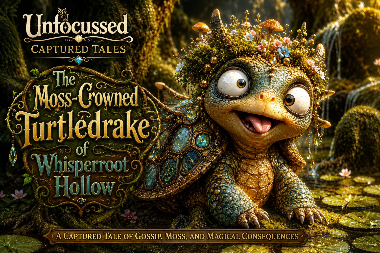 The Moss-Crowned Turtledrake of Whisperroot Hollow Captured Tale
