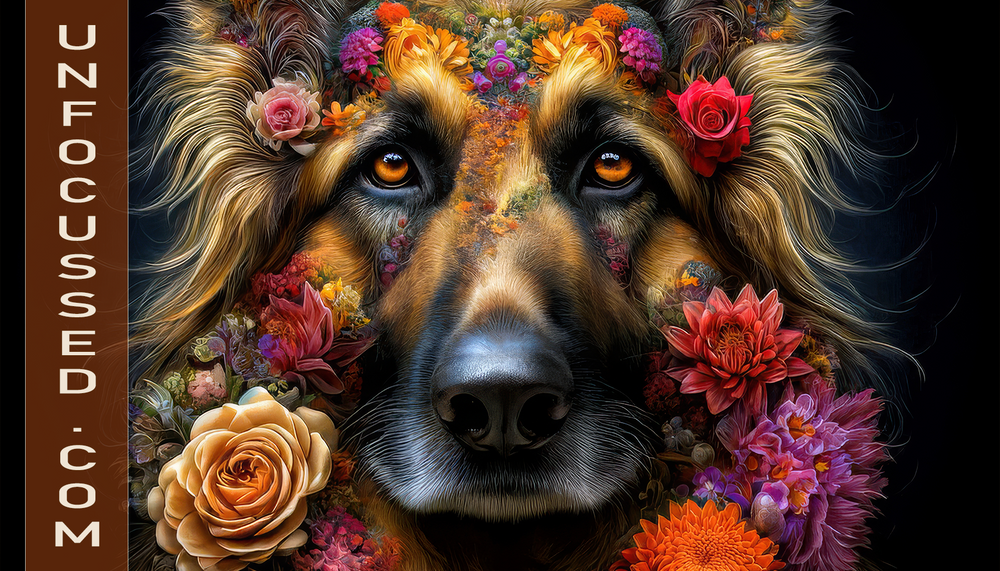 The Shepherd's Shroud: Canine in Carnations