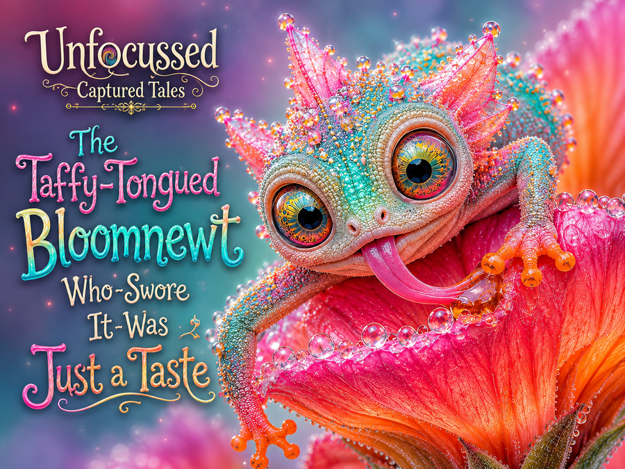 The Taffy-Tongued Bloomnewt Who Swore It Was Just a Taste Captured Tale