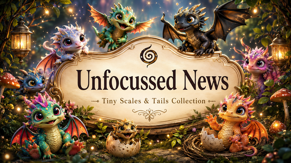 Magical baby dragons in a whimsical forest