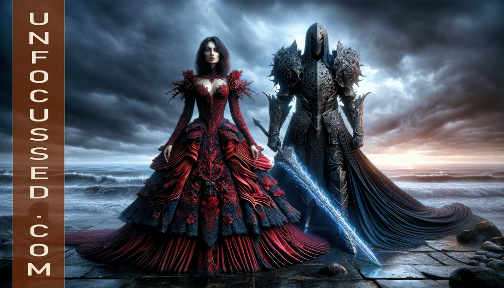 Twilight Waltz in Red and Obsidian