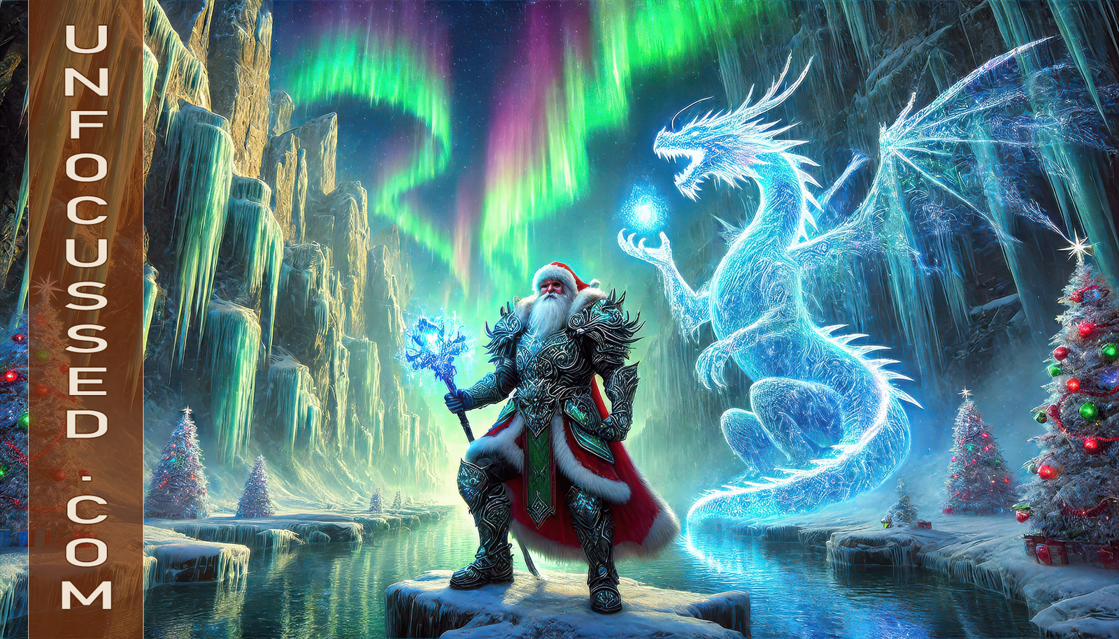 Yuletide Warrior in the Northern Lights