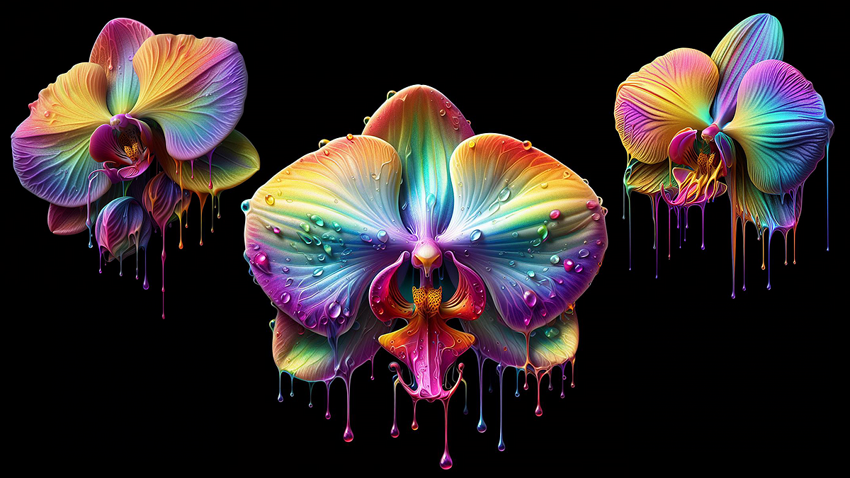 Orchid Dripz - Floral Fine Art