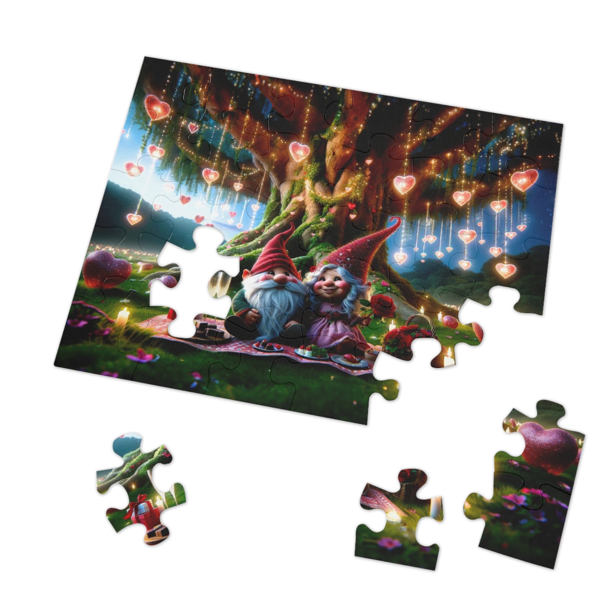 Enchanted Valentine's Eve with the Gnomes Jigsaw Puzzle